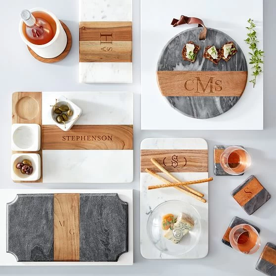 Wood And Marble Beveled Cheese Board | 4 10 Wood And Marble Beveled Cheese Board | 4 - Image 8