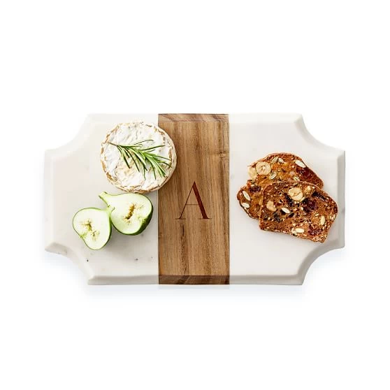 Wood And Marble Beveled Cheese Board | 4 4 Wood And Marble Beveled Cheese Board | 4 - Image 2