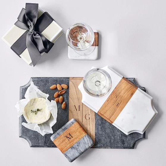 Wood And Marble Beveled Cheese Board | 4 7 Wood And Marble Beveled Cheese Board | 4 - Image 5