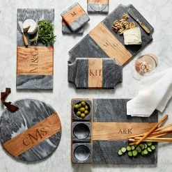 Wood And Marble Beveled Cheese Board | 4 29 Wood And Marble Beveled Cheese Board | 4 -Grocery Store wood and marble coasters c 7