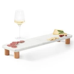 Wood And Marble Footed Cheese Board | 1