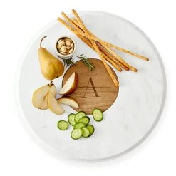 Wood And Marble Lazy Susan | 1