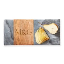 Wood And Marble Rectangle Cheese Board | 3 -Grocery Store wood and marble rectangle cheese board 1 c 1