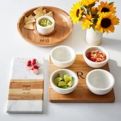 Wood And Marble Rectangle Cheese Board | 3 -Grocery Store wood and marble rectangle cheese board 1 c
