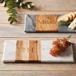 Wood And Marble Rectangle Cheese Board | 3 -Grocery Store wood and marble rectangle cheese board c 11