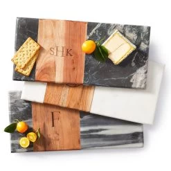 Wood And Marble Rectangle Cheese Board | 3 -Grocery Store wood and marble rectangle cheese board c 4