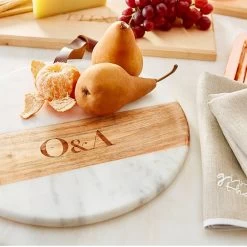 Wood And Marble Round Cheese Board | 4 -Grocery Store wood and marble round cheese board 5 c
