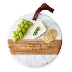Wood And Marble Round Cheese Board | 4 -Grocery Store wood and marble round cheese board c 4