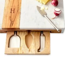 Wood And Marble Ultimate Cheese Set | 1 -Grocery Store wood and marble ultimate cheese set 1 c 1