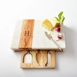 Wood And Marble Ultimate Cheese Set | 1 -Grocery Store wood and marble ultimate cheese set c 1