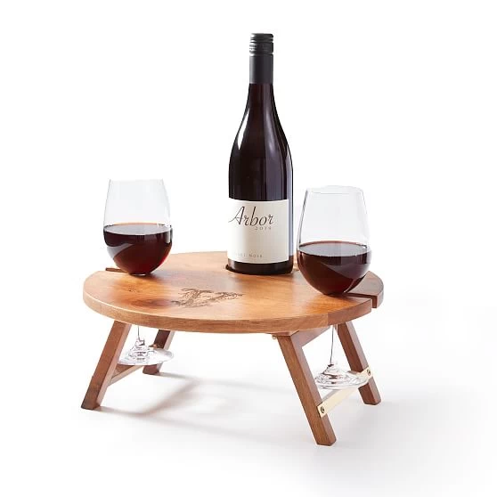 Wood Portable Wine Picnic Table | 2 7 Wood Portable Wine Picnic Table | 2 - Image 5