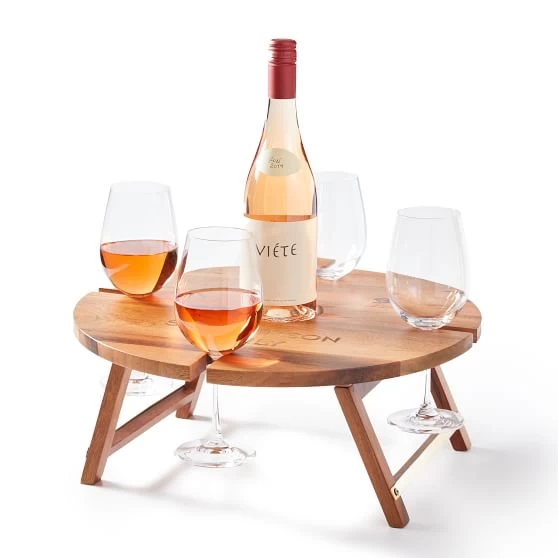Wood Portable Wine Picnic Table | 2 4 Wood Portable Wine Picnic Table | 2 - Image 2
