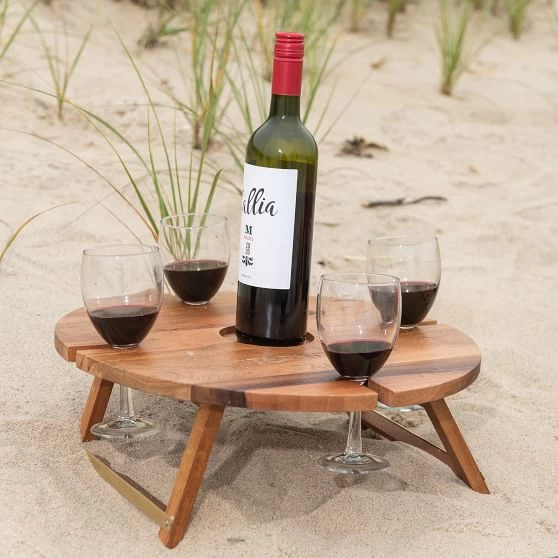 Wood Portable Wine Picnic Table | 2 3 Wood Portable Wine Picnic Table | 2