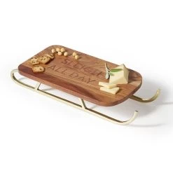 Wood Sleigh Cheese Board | 1 -Grocery Store wood sleigh cheese board c 2