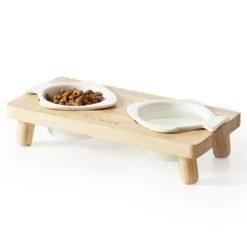 Wooden Cat Bowl Stand | 1